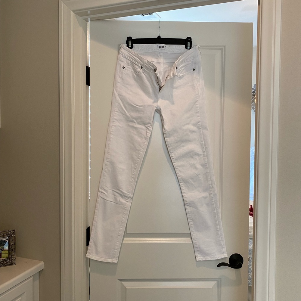 Paige White Skyline Ankle Peg Jeans